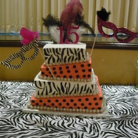 Mardi Grass & Animal Print All the cake was made with BCF, the litlle circles and the cebra print was made of MMF, the Quincea&ntilde;ea was very happy with his...