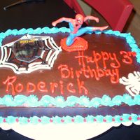 Spiderman spiderman using a topper set and made my own little spider out of buttercream