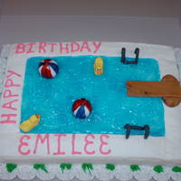 Swimming Pool Birthday Party Swimming pool birthday cake by Sugar Bakers Bakery in Conyers, GA.