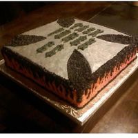 Fire Dept. Cake I made this for my Boyfriends Fire Station, They are a Task Force and their number is 66, so I thought I would do something kind of cool...