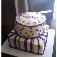 First Large Stacked, Flat Frosted Cake I did this for a neighboor for their Mom's 59th bday. I wasnt as happy with it as I would have liked to of been, but they really liked...