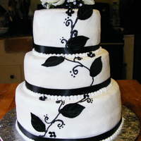 Black And White Bridal Cake Bridal shower. white cake, buttercream frosting.