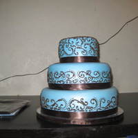 Scroll Work My first time piping a design on a cake.