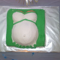 Green Pregnant Belly This was my first belly cake.