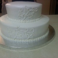 White Scroll White cake, Buttercream Icing