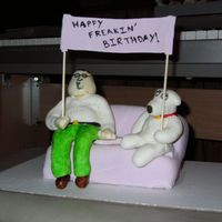 Family Guy Cake The cake is in the couch, figurines are molded fontant then painted