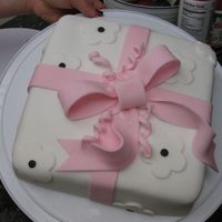 Wilton Course Iii, Class 2 WASC cake with cheesecake pudding filling and vanilla buttercream icing and Wilton fondant. Super fun and I learned a lot!