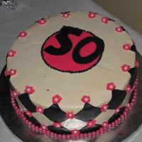 50Th Birthday Cake Thank you for all the inspiration on CC! This was for a co-worker's 50th birthday party. The cake is chocolate with white chocolate...