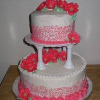 Wilton Course Iii, Finale This cake turned out nothing like I wanted, but I learned a lot! WASC cake with raspberry filling and vanilla buttercream. I now know why...