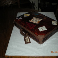 Graduation Goodbye! This graduate was traveling from California to Florida to start his new life. I designed a piece of luggage with travel stickers. The &quot...