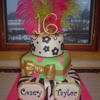 Sweet 16 For 16-year old best friends who celebrated their "golden" Sweet 16 on December 16th. 14", 10" square and 8" round...