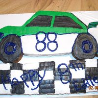 Race Car Puzzle Cake made this quicky for Eddie's birthday. Not too good, but he loved it.