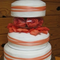 Random Ribbon Wedding Cake My first wedding cake - white w/ buttercream.