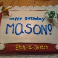 Toy Story Etch-A-Sketch Cake Toy Story Etch-a-Sketch Cake - 2nd Birthday. Buttercream w/ Fondant screen & knobs