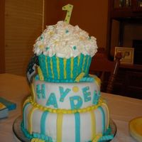 1St Birthday Cake I made this cake for my son's 1st birthday. I've only been decorating for 3 months and I still have a lot to learn! I am open to...