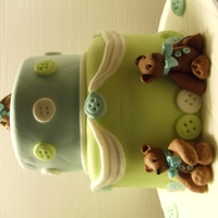 Buttons And Bears Cake This is a red velvet,cream cheese cake for a friends baby shower for her little boy. It is covered with a quilted top with cute little...