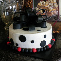 Black, White & Red 10 in BC with Fondant Bow & Accents