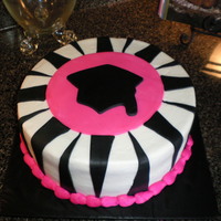 Hot Pink Graduation 10 in with BC icing and Fondant Accents. Inspired by tifpotts.