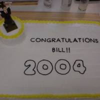 Bill's Graduation Cake Made this for a friend's son in 2004, for his high school graduation. (School colors are black and gold)