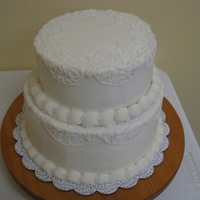 My First Stacked Cake! This was my first stacked cake, and the last cake for my advanced decorating class. I'm pretty happy with it!