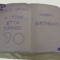 Jetta's Birthday Made for a friend of a friend, a book cake for her 70th birthday