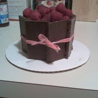 Unfinished Unfinished pic of mini vday cake for bf. 6" Chocolate and rasp. cake with choc. bc and rb jam filling tasted like a jelly ring!...