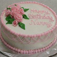 Pink Roses Birthday Cake This was made for my DH's gma. She was 80-something (sorry, I'm bad, can't remember). The roses were fondant/gum tex mix....