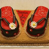 Flip Flop Wedding Shower Cake The client ordered a "summery" theme cake, since the couple are going to Jamaica on their honeymoon. They are having a BBQ for...