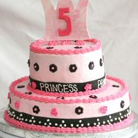 5Th Birthday Princess Cake I did this cake for my friend whose daughter just turned 5. Her request was a pink princess cake with a crown. So, this is what I came up...
