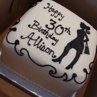 Shopping Sihoette birthday cake with a silhoette of a girl shopping