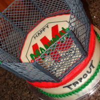 Tapout Cake wrestling cage birthday cake