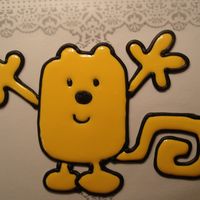 Wow Wow Wubbzy Bettercream cake with Wubbzy in colorflow.