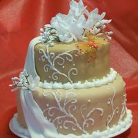 Nicoles Wedding Cake Made this cake for a friend from work who ran off and got married. Only second time using fondant, had some real issues, but hopefully...