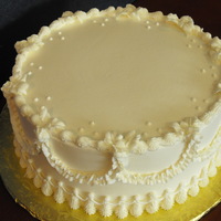 50 Wedding Anniversary Cake White cake with buttercream icing. Made for a professor I work withs 50 wedding anniversary.