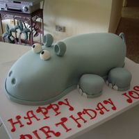 Hypoppotamus Birthday Cake This cake was made for a wedding activity that the groom celebrate his bithday that day.