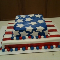 4Th Of July Cake Chocolate cake with bavarian creme and marshmallow fondant
