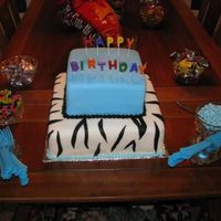 Zebra Birthday Cake 2 tier Zebra and Turquoise cake for a sweet 16 birthday