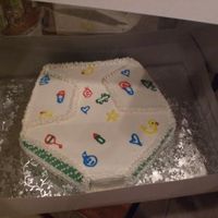 Diaper Shaped Cake I made this cake for a friends Baby Shower. It was made to match the invitation.