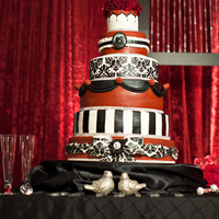 Red/black/white Wedding Cake Wedding cake