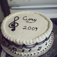 Graduation This was for my sons high school graduation, he'll be going to college as a music education major. The cake is a 10 in round WASC...