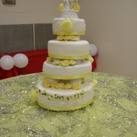 4 Tier Cake This was my very first wedding cake I made as a wedding gift to my sister.Top layer: White cake with Butter cream frosting. 2nd tier was...