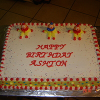 Clown Yellow cake, bc icing , and sprinkles!