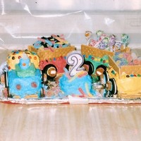 Train Cake For 2Nd Birthday This was mad with pound cake, graham crackers and buttercream icing.