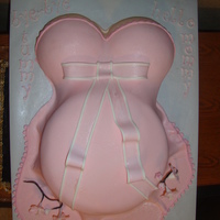 Baby Bump Cake gumpaste cherry blossoms , red velvet cake
