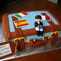 Travel And Equestrian Cake The birthday girl had just returned from a trip to Europe and was competing in a Dressage competition. She acutally did get a blue ribbon...