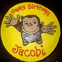Curious George Buttercream with MMF Curious George. I kept thinking that something didn't look right, and then 5 minutes after the cake had been...