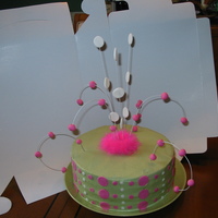 Moms Club End Of Year Banquet 4 layer lemon cake with lemon buttercream. Green buttercream with fondant dots. I thought I'd be okay with pure butter in the b/c as...