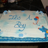 My First Baby Shower Cake i did this cake for my niece its a yellow cake with buttercream icing