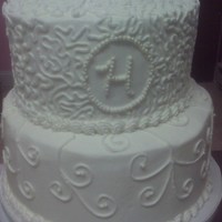 2 Tier Weddingcake Simple 2 Tier Wedding cake, all buttercream
