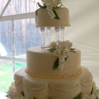 Wilton Wedding Cake chocolate cake and icing handmade roses